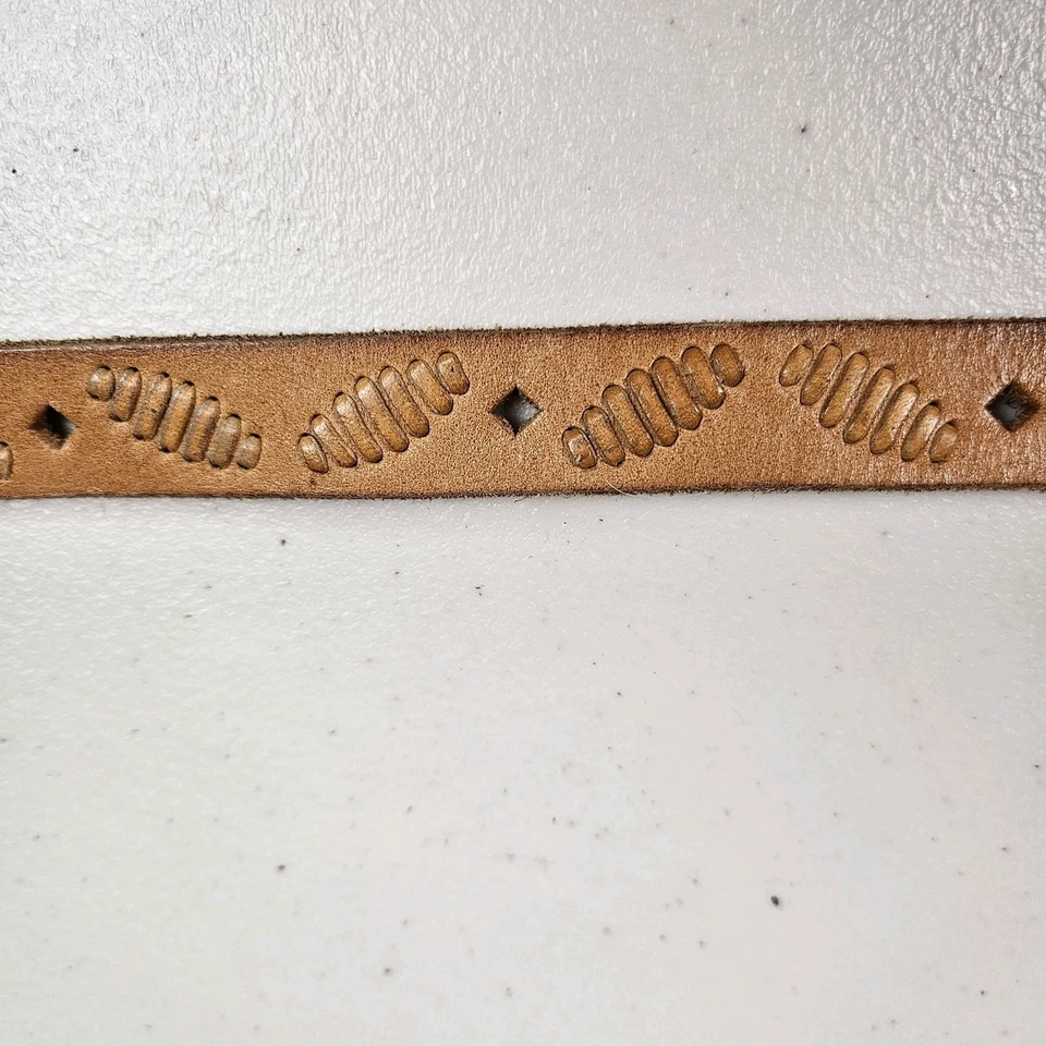 J.Crew женщин инструмент кожаный ремень сшитый акцент Western повседневный богемное ковбой M - Изображение 4 из 4