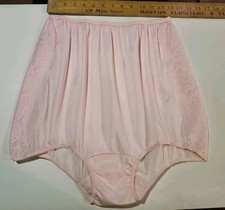 Vtg Sz 10 Kmart Pink Double Nylon Gusset Lace Both Sides SALE FREE SHIPPING 1244