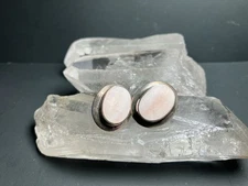 Sterling Silver MOP Pink Mother OF Pearl Earrings * Signed BOMA