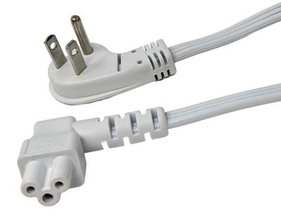 SF Cable 1ft Ultra Low Profile Angle NEMA 5-15P to C5 Right Angle Power Cord ...