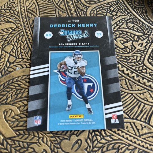 2019 Panini Donruss - Donruss Threads #T-32 Derrick Henry (MEM) - Picture 2 of 2