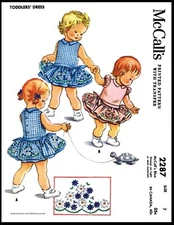 McCall's 2287 Pattern Dress Frock sz 2 Girls Toddlers Child's