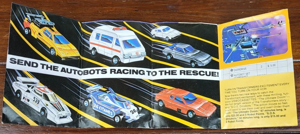 Vintage 1985 Hasbro G1 Transformers Fold Out Action Figure Catalog Order Form - Image 3 of 4