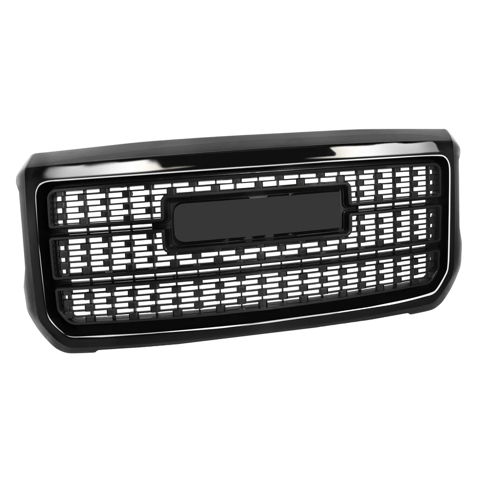 Black Front Grille ABS Grill W/ Snap For GMC Sierra 2500HD 3500HD 2015-2019 Foto 2 de 4