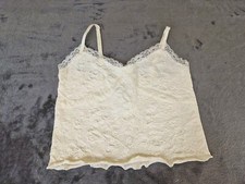 Urban Outfitters Womens Cropped Vest Tank Cream Lace Size X-Large Lace New
