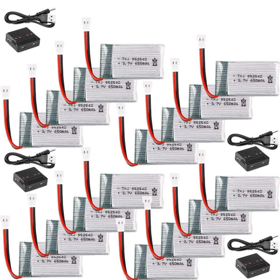 650mAh 3.7V Lipo Battery with Charger For RC Drone Syma X5C X5SC X5SW Quadcopter - Image 2 of 4