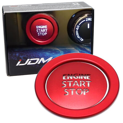 Sports Red ''Engine Start/Stop'' Push Start Button w/ Ring Trim For Newer Toyota