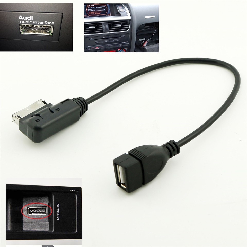 AUX Adapter Cable Music Interface AMI MMI to 3.5mm Male Jack For Audi VW Jetta