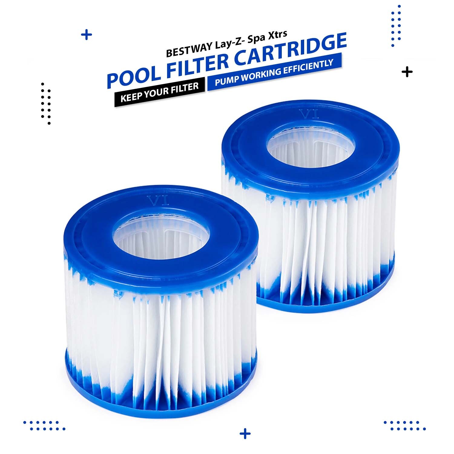 BESTWAY LayZ Spa Xtrs POOL FILTER CARTRIDGE TWIN PACK SIZE VI eBay