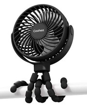 Stroller Fan Battery Operated Portable Fan USB Rechargeable Small Fan with Fl...