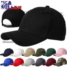 Baseball Cap Snapback Adjustable Plain Blank Solid Casual Classic Mens Hat