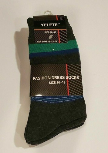 Yelete Men's Dress Socks 3 Pairs Pack Striped Multicolor Size 10 to 13 - Picture 54 of 68