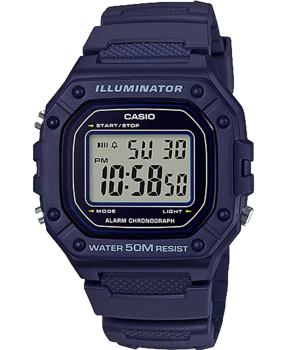 Alarm Chrono Casio A168 Azul Casio Dark Blue 50m Multi-Function