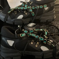 Gucci Shoes Xsega Mesh Suede Calfskin Removable Crystals