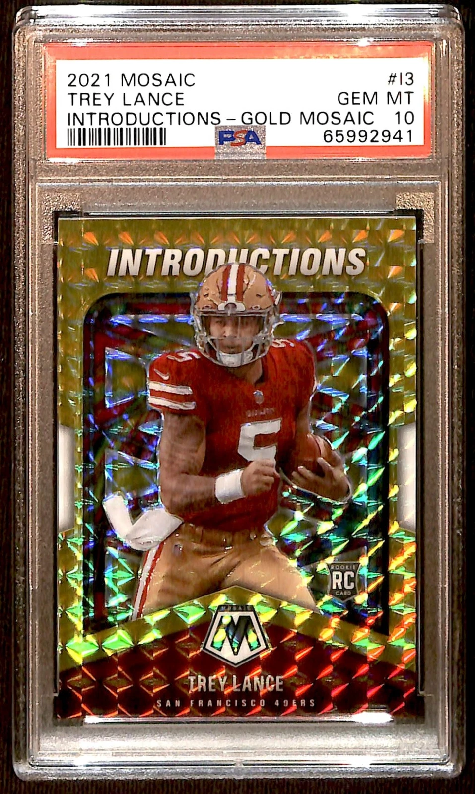 Trey Lance Panini Mosaic Introductions #I3 Gold Mosaic