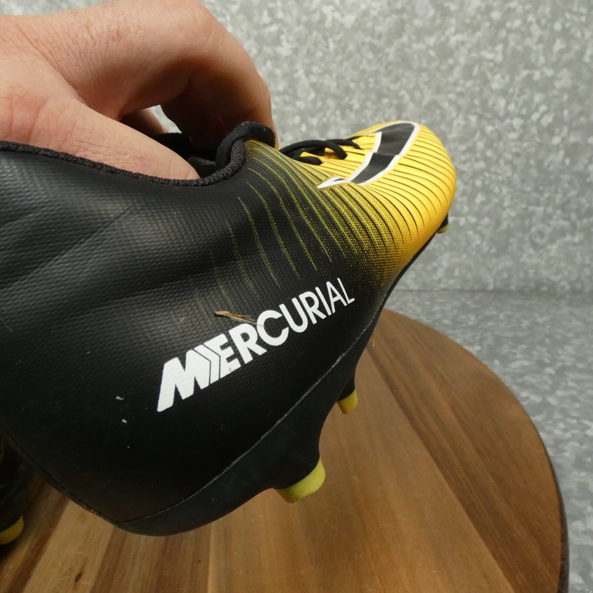 Nike Mercurial Vortex III FG Mens 11.5 Black Neon Yellow Soccer