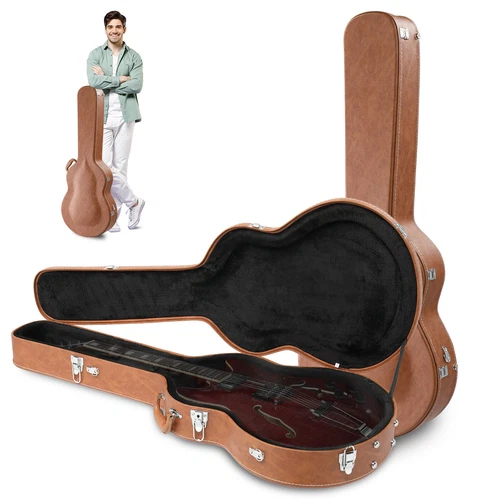 Ktaxon Cases Hard-Shell Wood Case for Semi-Hollow Guitars; Fits Gibson 335