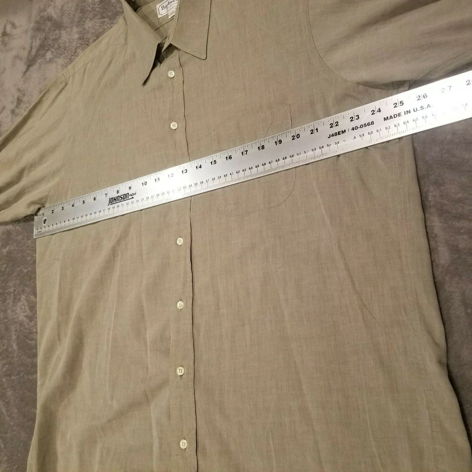 博柏利伦敦男式纽扣长袖正装衬衫尺寸 17-34 灰色棉 — 第 4/4 张图片