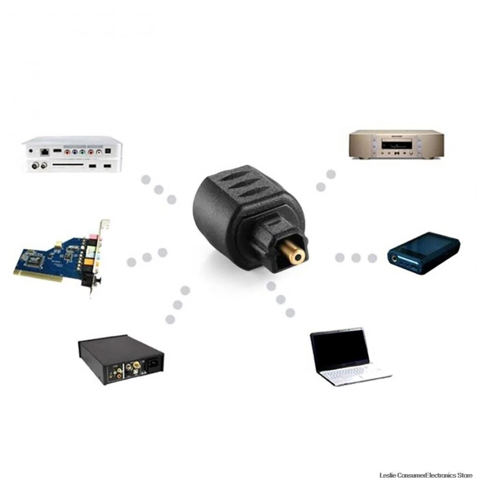 New Optical Audio Adapter 3.5mm Female Jack Plug to Digital Toslink Male - Image 2 of 4