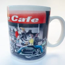 POP Inc Paul Oxman Publishing Roadhouse Cafe Motorcycle Coffee Mug Soup Cup
