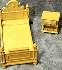 RETIRED Vintage Playmobil Victorian 5321 Bed Room Set Furniture Lot Yellow Table