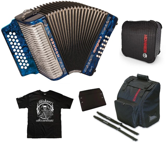 Hohner Corona II Classic MAKE OFFER Acordeon FBE/Fa Blue Accordion Bag