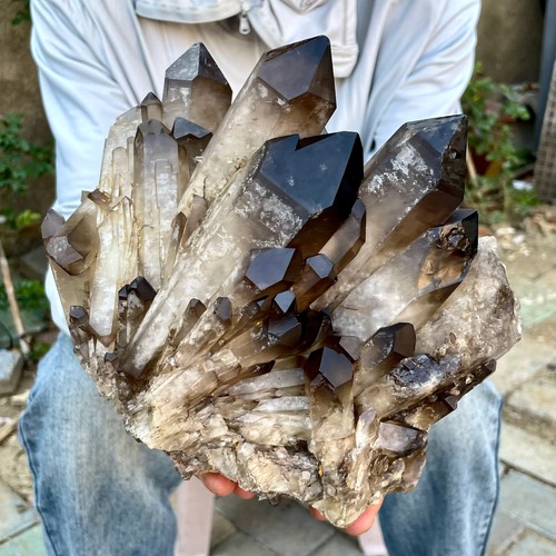 7.84LB Natural Tawny black Crystal Quartz Crystal Cluster Mineral Specimen Heal - 第 6/17 張圖片