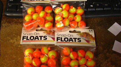 3/4'' round bobbers, yellow/orange, 48 ct, free shipping