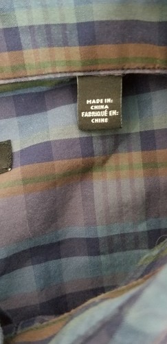 Synrgy Men's Multi Color Plaid Button Front Long Sleeve Cotton Shirt Sz XL Tall - Picture 5 of 6