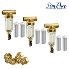  SimPure Whole House Water Pre-Filter System Sediment Water Filtration 40+200μm