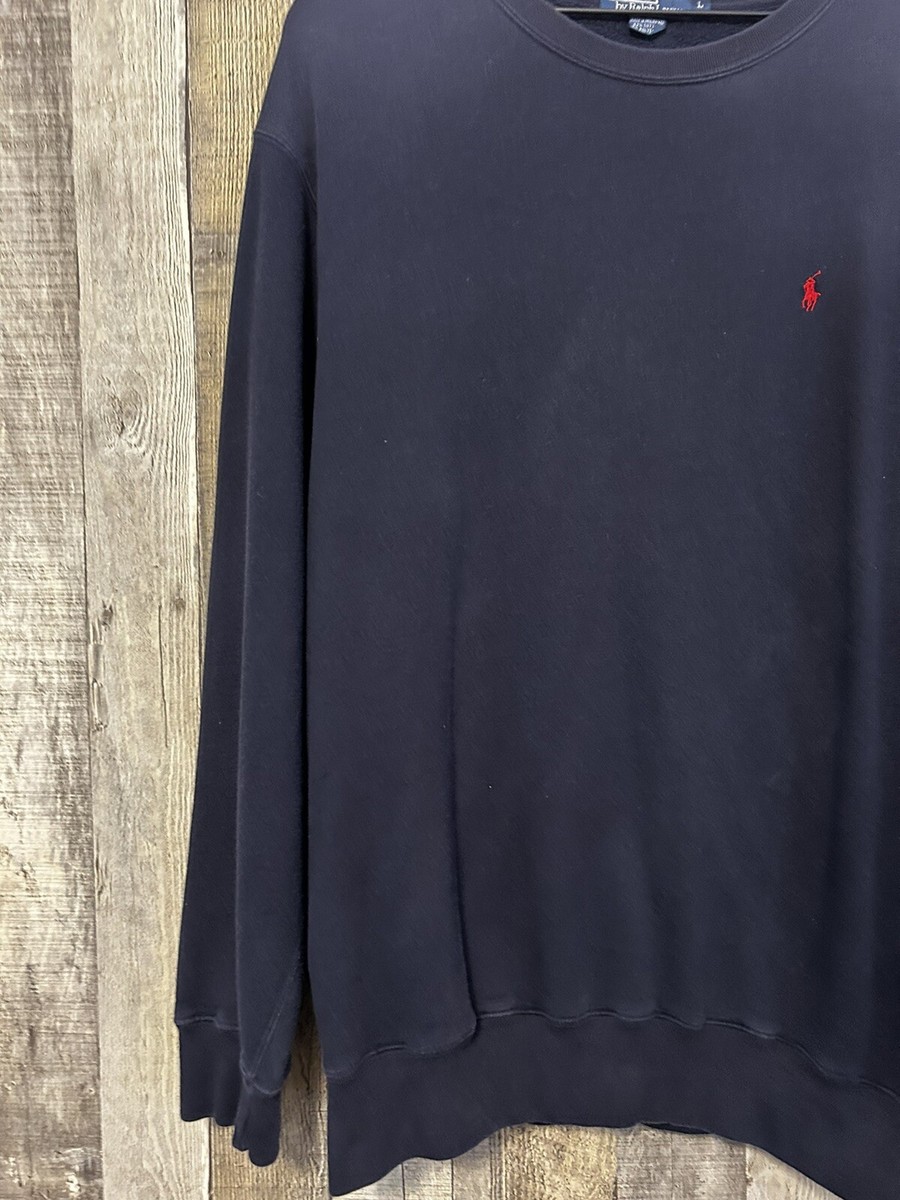 Vintage 90s Polo Ralph Lauren Navy Blue Essential Crewneck