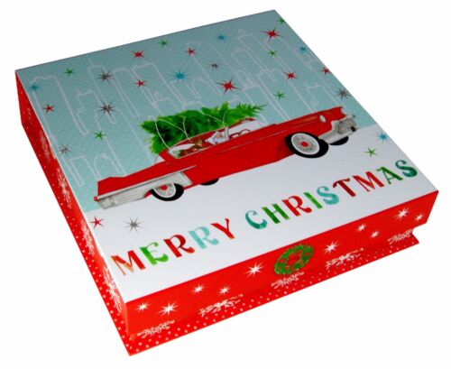 Molly & Rex Flip Top Nesting Box Vintage Santa Ride Christmas 11564 Punch Studio - Picture 2 of 4