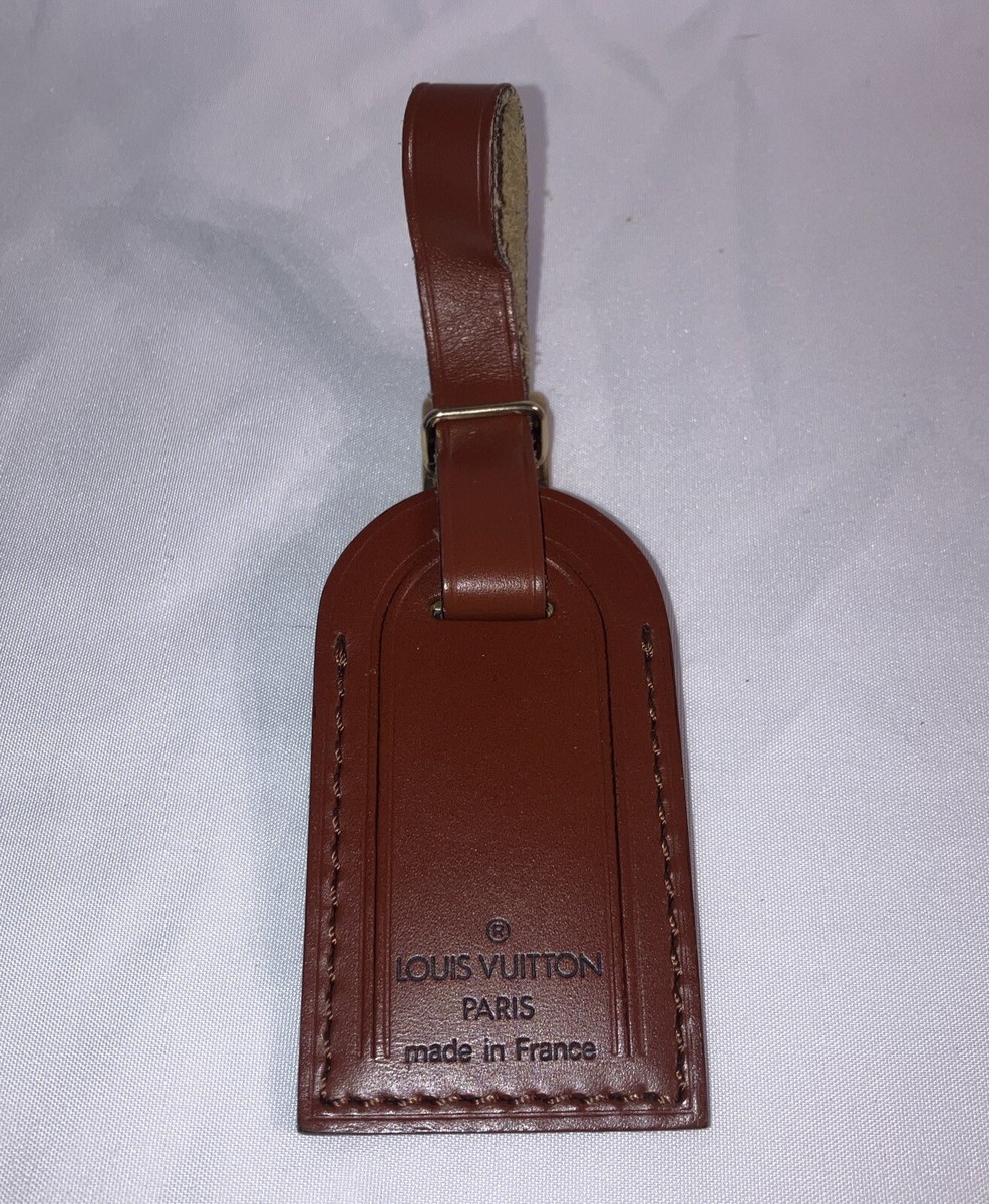 LOUIS VUITTON レザー ネームタグ Authentic Louis Vuitton Brown small leather name tag. | eBay UK