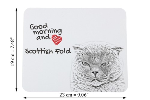 Ecossais Pli Tapis de Souris Avec Chat Art-Dog - Photo 2/7