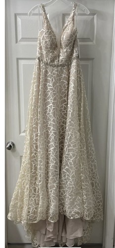 Galina Signature Wedding Dress, A-Line, size 10, has pockets, tags included. - Picture 3 of 17
