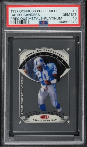 1997 Donruss Preferred Platinum Precious Metals #8 - BARRY SANDERS - PSA 10 Gem