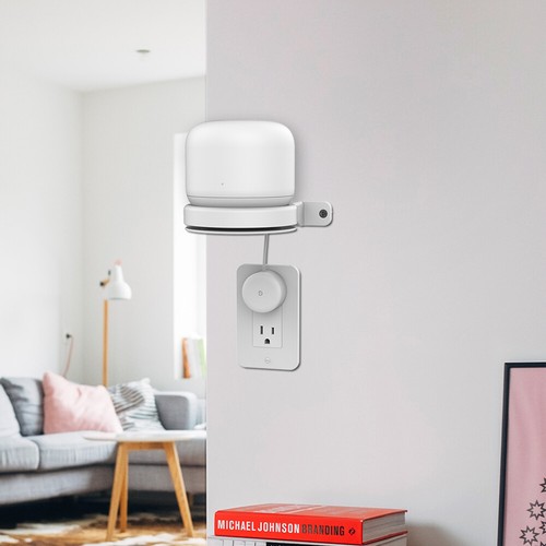 2pcs Smart Speaker Wall Mount for Google Nest WiFi Wireless Router (White) - Zdjęcie 5 z 8