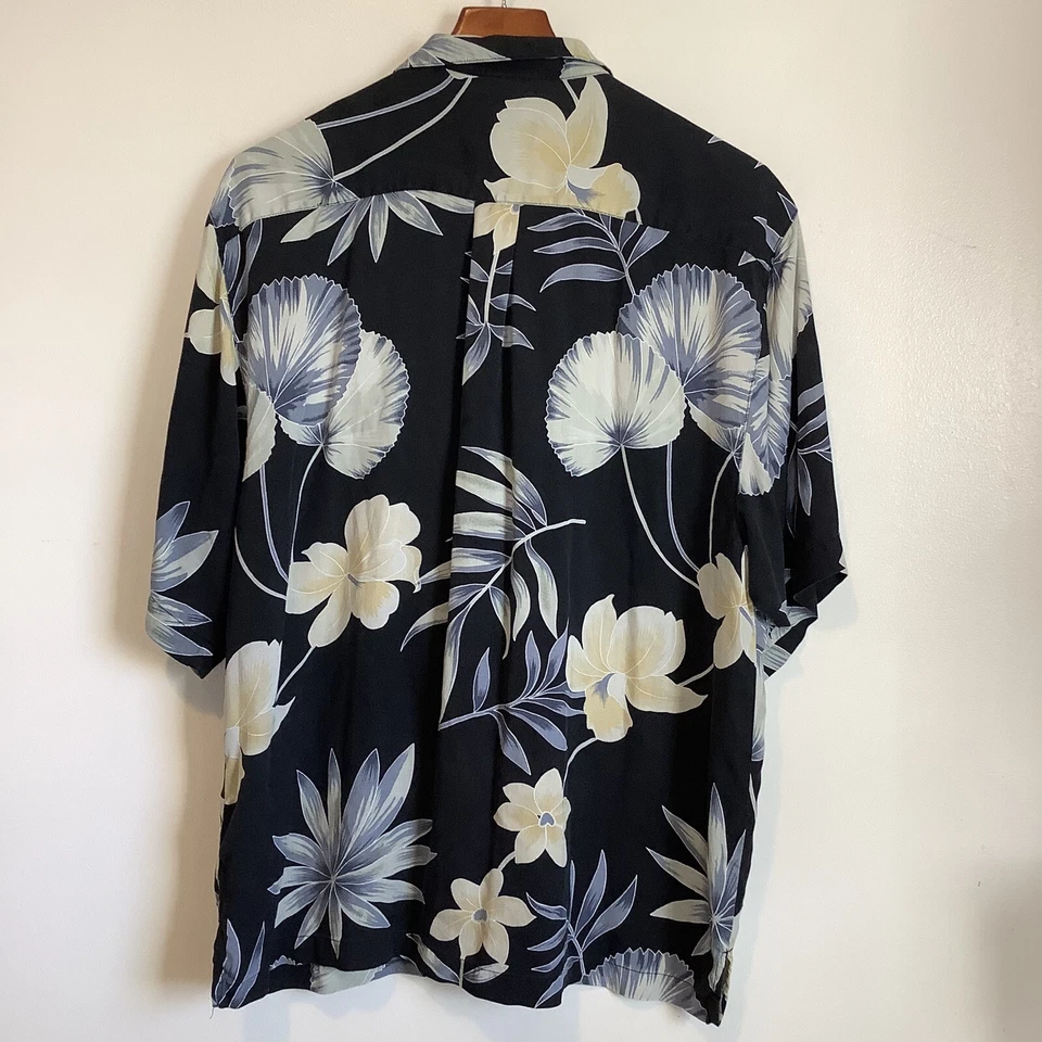 Camisa hawaiana floral manga corta 100 % seda Jamaica Jaxx para hombre talla grande *defecto Foto 2 de 4