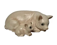 Vtg. Ceramic Momma Pig With Baby Just Chillin’ (AA)