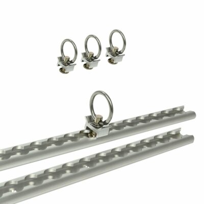 Zurrschienen Set 2x60cm 6-teilig Fitting mit Öse & Befestigungsmaterial