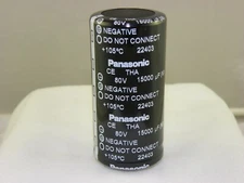 Panasonic, 15000 uF, 80 v, 105 degree C, electrolitic capacitor