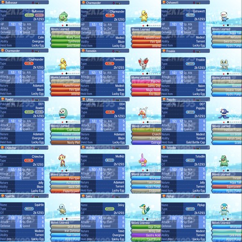 All 22 Shiny Starter Pokemon Omega Ruby Sapphire ORAS Ultra Sun Moon