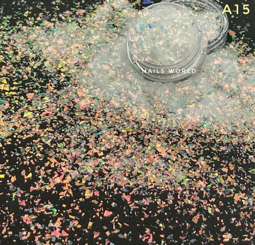 Crushed Mylar Broken Glass Nail Art Glitter Holographic Mirror Flakes Shell Foil - Picture 58 of 141