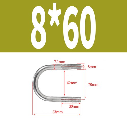 Staffa tonda in acciaio DIN 3570 forma A - acciaio inox V2A con filettatura - staffa a U staffa per tubi - Foto 24 di 53