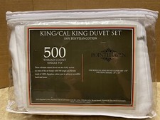 Pointehaven 500 Thread Count Cotton Oversized Solid Duvet Set - 3 King, White