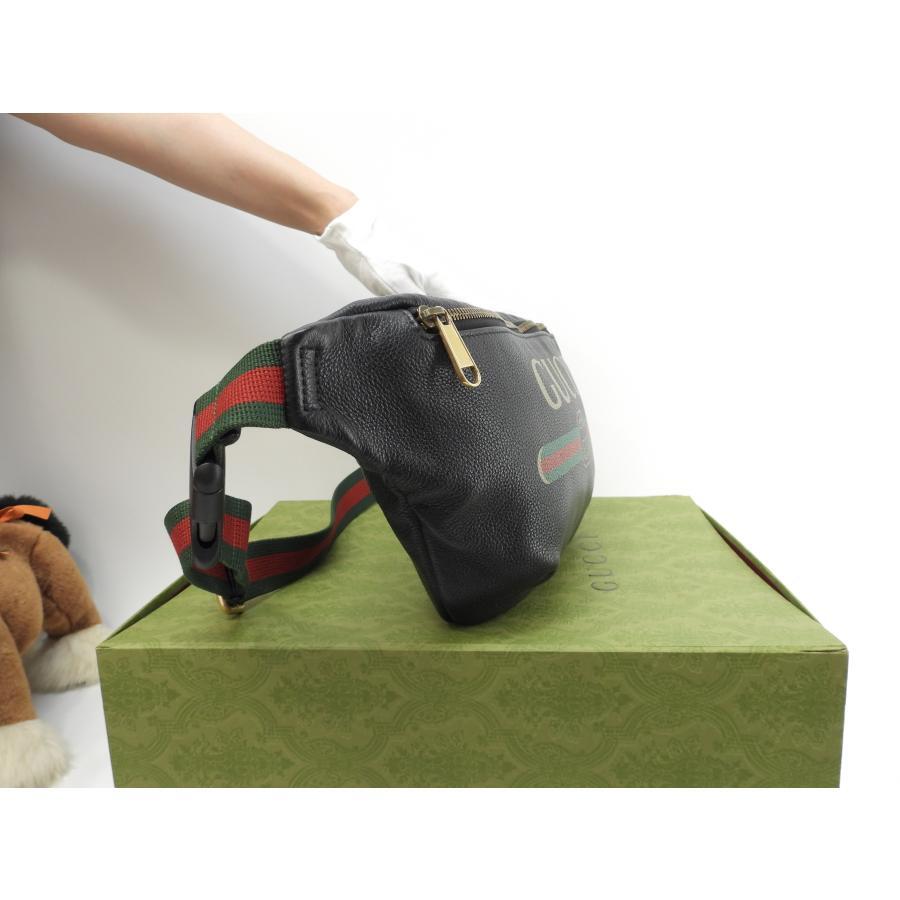 Gucci GG Logo Black Leather Crossbody Bag Waist Pouch for Men-image