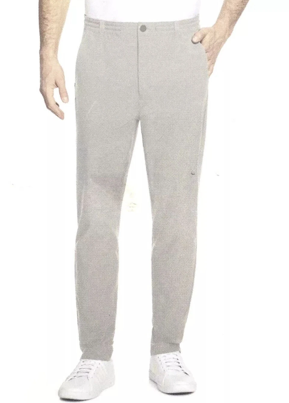 Marc New York Men's 4-Way Stretch Slim-Fit Commuter Pants, Color Gray, 38 x 30.