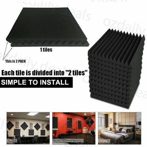 20pcs Studio Acoustic Foam Sound Absorption Proofing Panel Wedge Karaoke 30*30cm - Picture 2 of 12