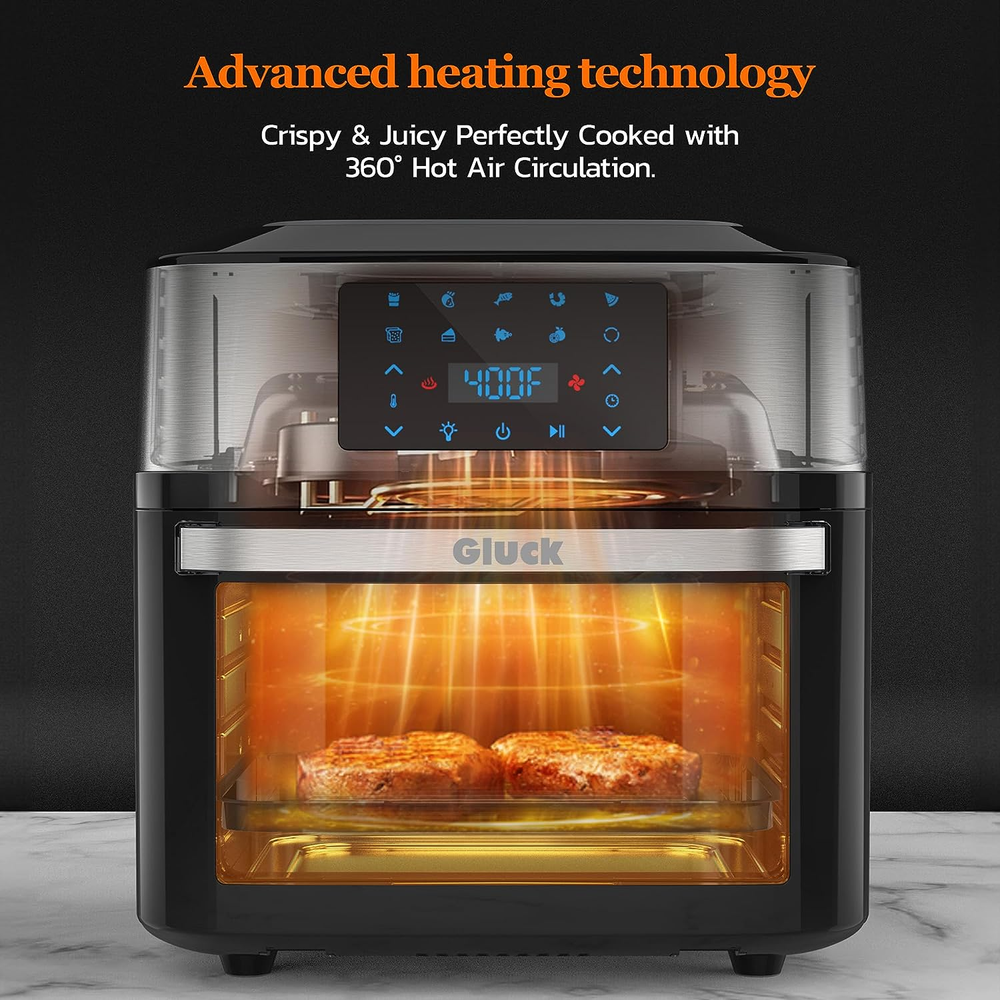 20QT Large Air Fryer Toaster Oven Combo with 10 Functions and Viewing Window 20QT Large Air Fryer Toaster Oven Combo with 10 Functions and Viewing Window