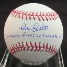 Roy White w/ Thurman Munson inscription Signed ML Baseball - PSA DNA